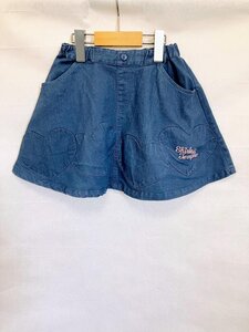 【送料込】ShirleyTemple シャーリーテンプル スカート 120cm デニムブルー×ピンク ストレッチ素材 ウエストゴム ミニ丈 s3406827