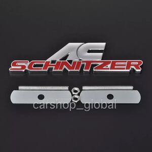 BMW AC SCHNITZER ロゴ キドニーグリル エンブレム バッジ レッド フロントグリル 1/2/3/4/5/6/7/X/Z4シリーズ等