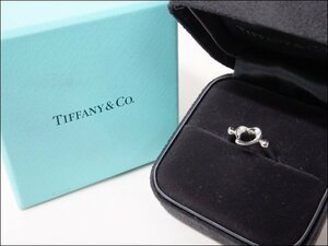 TIFFANY＆CO/ティファニー◆オープンハートダイヤリング/Pt950◆7号 5.3g メレダイヤ ケース付