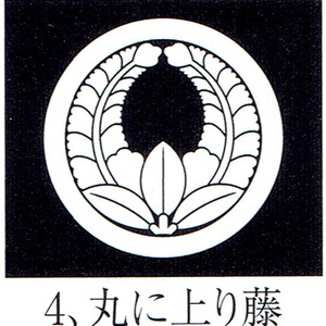 貼り紋「男貼紋」黒地用（６枚１組）「丸に上り藤」　き188-25361-4