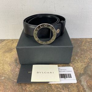 BVLGARI CIRCLE LOGO BUCKLE LEATHER BELT MADE IN ITALY/ブルガリサークルロゴバックルレザーベルト