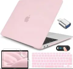 MacBook Air 13インチ ケース　保護フィルム ピンク 5点セット