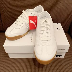 ◆新品 タグ付き◆PUMA × MAISON KITSUNE コラボスニーカー 24cm UK5◆プーマ メゾンキツネ ROMA 白ホワイト 未使用品 美品 外箱付き