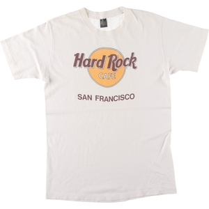 古着 80年代 アンビル Anvil HARD ROCK CAFE ハードロックカフェ SAN FRANCISCO アドバタイジングTシャツ USA製 レディースL /eaa441191
