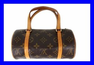 ●本物 レア 希少 美品 ヴィトン VUITTON 筒形ミニパピヨン19 M51389 モノグラム ポーチバッグ ポシェット Z3452