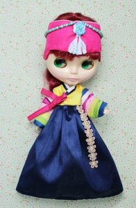 新品 ブライス ドール チョゴリ 韓服 ハンドメイド 韓流 世界唯一 ピンク帽