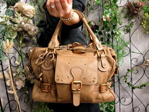 ●超美品●Chloe クロエ●パディントン●カーフ レザー 本革●トート バッグ●キャメル●G金具●腕掛け●A4 収納●書類 かばん●Js52929