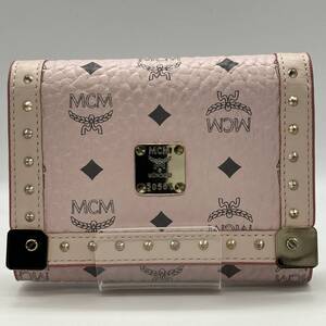 MCM エムシーエム ヴィセトラ 三つ折り財布 ピンク