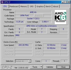 AMD K6 266 MHz (AMD-K6/266AFR) Socket7 中古正常品