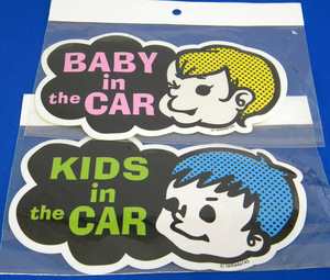 ★ セーフティステッカー KIDS IN CAR ＆ BABY IN THE CAR 【２枚セット】