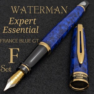 [未使用新品]　WATERMAN　ウォーターマン　万年筆　エキスパート　フランスブルーGT　細字　コンバーター　ボトルインク　付き　3K1895