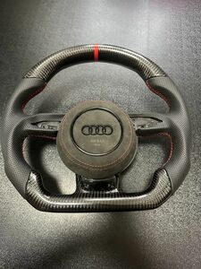 アウディ 14年～17年式 S5 S6 RS5 RS6 RS7 スポーツバック　カーボンステアリング 即納品