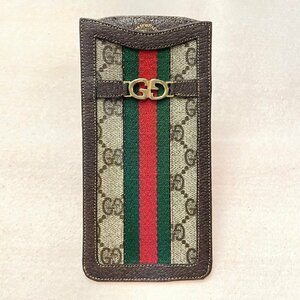 質マルタカ GUCCI オールドグッチ ヴィンテージ シェリーライン 眼鏡ケース/サングラスケース