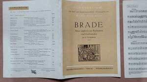 輸入楽譜 6声 Wilhelm BRADE 1614 Newe ausserlesene Paduanen und Galliarden (Brade, William) パート譜（Basso)付き