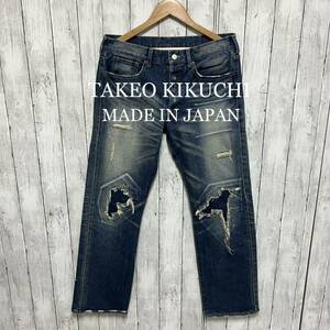 TAKEO KIKUCHI ユーズドダメージ加工デニム！日本製！雰囲気◎