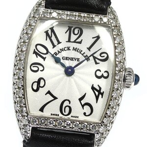 フランクミュラー FRANCK MULLER 2251QZD トノー カーベックス K18WG ダイヤベゼル クォーツ レディース 保証書付き_760461【ev20】