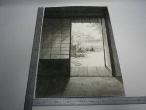 「座敷から 富田林市寺内町2」水墨画【坂垣内 将泰】作者直筆原画「真作」P10号ハーネミューレ紙(裏面描画有)経年保管品【送料無料】700013