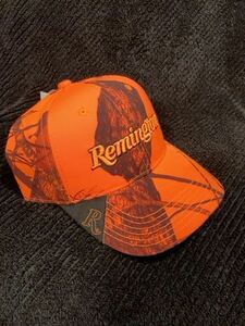 新品: Remington オレンジ迷彩キャップ】レミントン: オレンジカモ帽子 狩猟 射撃 シューティング ハンティング 猟友会 きのこ狩り