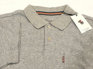 M サイズ　新品　ポールスミス　ポロシャツ　グレー杢　コットン　マルチストライプ　半袖 Paul Smith