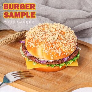 食品サンプル ハンバーガー チーズトッピング リアル バーガー ファーストフード サンプル品 見本 見本品 模造 フェイク