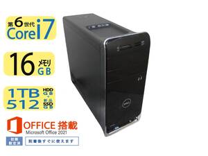 ゲーミングPC DELL XPS 8900◆究極PC 秒速起動Core i7 第6世代 /16GB / 新品.爆速SSD 512GB + 1TB◆GT 730◆Win11★Office 2021付◆値下げ