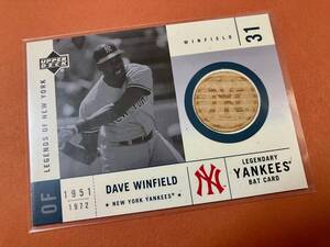 Dave Winfield 2001 UD Legends of New York Bat