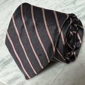 770円～ Brooks Brothers ネクタイ グレー ストライプ (GB4)