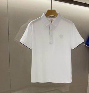 BRUNELLO CUCINELLI(ブルネロ クチネリ) メンズポロシャツ 半袖　Tシャツ ホワイト 54サイズ 夏 紳士服 コットン