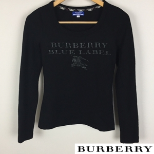 美品 BURBERRY BLUE LABEL 長袖ニット ブラック サイズ38 返品可能 送料無料