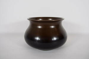 唐銅 エフゴ型 建水 銅製 茶道具 528g K-40