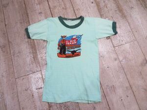 【古着】 70s 米国購入 the BIG TEXAN 下手くそな絵 カウボーイ Tシャツ サイズ：XS 検索用⇒ 半袖/アメカジ/おしゃれ/かわいい/E0414