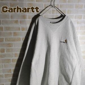 カーハート　Carhartt　スウェット　トレーナー　グレー　刺繍　ロゴ