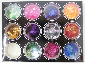 Colorful carving pattern powder カラフルネイル アート パーツ ダイヤスパンコール 12色