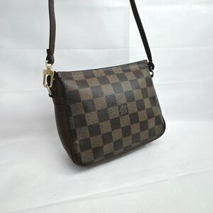 y669 1円 ルイヴィトン LOUIS VUITTON ハンドバッグ N51982 トゥルースメイクアップ ダミエ キャンバス エベヌ ポーチ