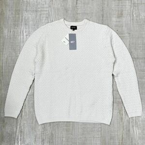 新品 BEAMS バスケット 編み クルーネック ニット セーター ビームス プルオーバー KNIT オフホワイト サイズ M 定価10.000+tax ①