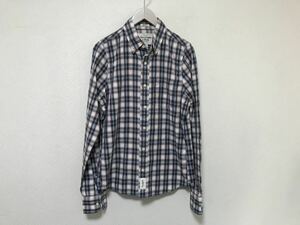 美品本物アバクロアンドフィッチAbercrombie&fitchコットンチェック柄ワーク長袖シャツメンズS