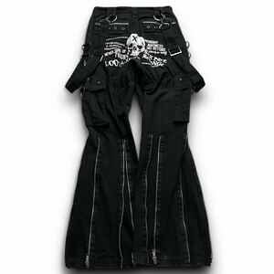 Sexpot Revenge Skull Zip Bondage Flared Cargo Pants 00s スカル カーゴパンツ ボンテージ g.o.a ifsixwasnine kmrii lgb 14th addiction