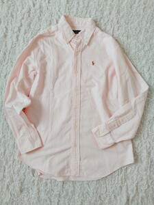 ポロ ラルフローレン*POLO RALPH LAUREN*ピンクストライプ*ボタンダウンシャツ*150*レディースS~M*ナイガイ*男の子*女の子*長袖シャツ