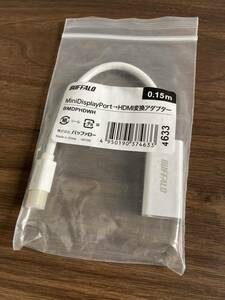 【送料120円 未使用】 バッファロー MiniDisplayPort - HDMI 変換アダプター BUFFALO BMDPHDWH MacBook