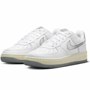 ナイキ エア フォース 1 LV8 3 GS 定価12650円 23cm US4Y ホワイト/グレー 白 灰色 AIR FORCE 1 スニーカー AF1