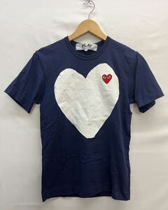 20240519【PLAY COMME des GARCONS】プレイ コムデギャルソン 半袖 Tシャツ ハートロゴTシャツ ネイビー AZ T184 051 1 6 S 