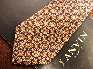 ♪23783C♪良品【ペイズリー 花 柄】ランバン【LANVIN】ネクタイ