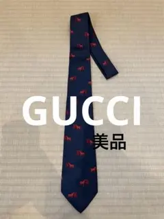 美品！GUCCI グッチ ブランド ネクタイ オールドグッチ 動物柄 馬  絹