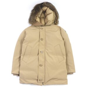 美品□MONCLER モンクレール 20-21AW POLA ポーラ ファーフーデッド WZIP ロゴワッペン ダウンジャケット ベージュ 1 正規品 メンズ