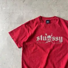 【usa製、シングルステッチ】stussyスカルロゴTシャツ90年代ストリート