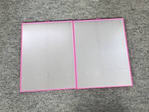 大型 ミラー 鏡 スタンド付き 30×22.5cm ピンク 2個セット