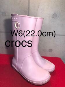 【売り切り!!送料無料!!】A-16crocs クロックス!!W6(22.0cm)中古!! 激安!!長靴!!