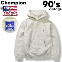 【人気】 90s ヴィンテージ USA製 チャンピオン Champion リバースウィーブ REVERSE WEAVE パーカー スウェット 目あり 裏起毛 M グレー メンズ