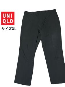 ★UNIQLO★ユニクロ★EZYアンクルパンツ★ウールライク★2wayストレッチ★スラックス★イージーパンツ★XL★ブラック★メンズ★