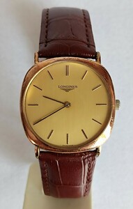 手巻き 稼働品 ロンジン メンズ腕時計 ゴールド文字盤 LONGINES